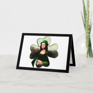 Carte Mona Lisa St. Patrick's Day Clover