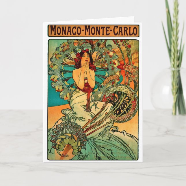Carte Monaco Monte Carlo Art Nouveau (Devant)