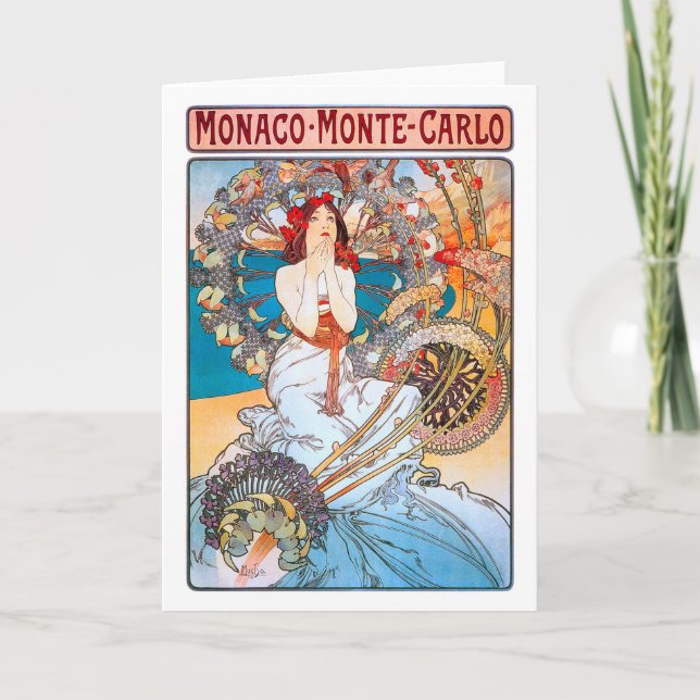 Carte Monaco, Monte-Carlo, Mucha (Devant)