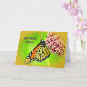 Carte Monarque Butterfly Get Well Card