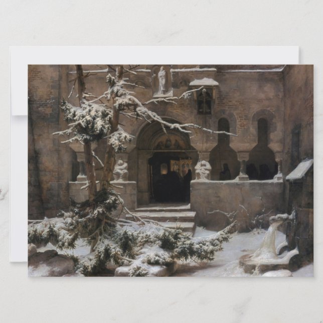 Carte Monastère dans la neige hivernale (de Karl Lessing (Devant)