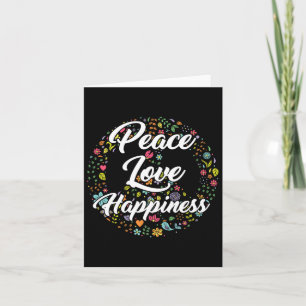 Carte Monde mignon Paix Amour Bonheur Signe de paix Hipp