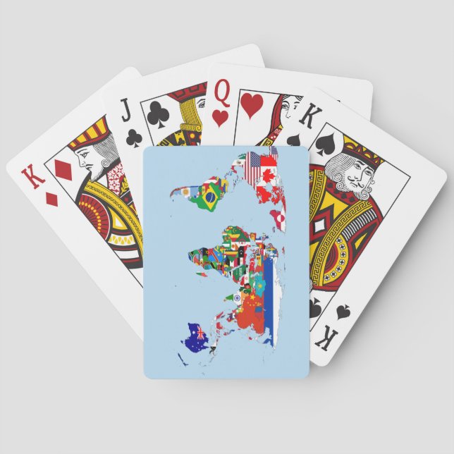 Carte mondiale des drapeaux Cartes de Jeu Classiqu (dos)