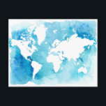 Carte Mondiale En Aquarelle Blues<br><div class="desc">Carte du monde en bleu aquarelle. | © et ® Bigstock® - Tous droits réservés.</div>