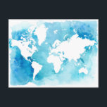 Carte Mondiale En Aquarelle Blues<br><div class="desc">Carte du monde en bleu aquarelle. | © et ® Bigstock® - Tous droits réservés.</div>