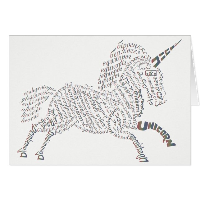 Carte Mondiale Unicorn - Rainbow Letters (Devant Horizontal)