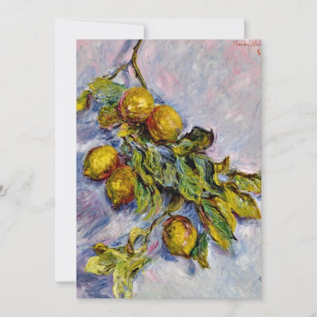 Carte Monet - Citrons sur une branche, fine art (Devant)