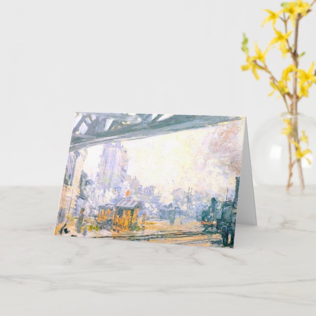 Carte Monet, Extérieur de la gare Saint-Lazare, (Fleur jaune)