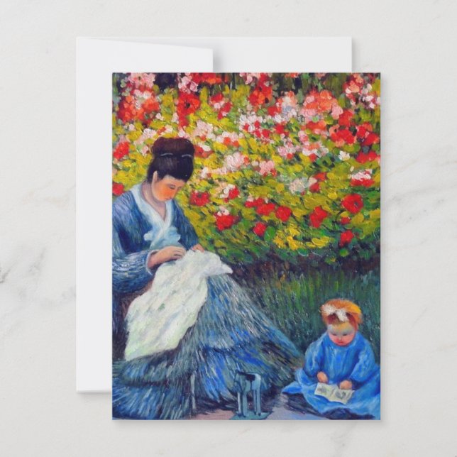 Carte Monet Mère et Enfant en Jardin (Devant)