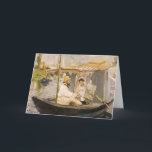 Carte Monet Peinture dans son Studio Boat | Édouard Mane<br><div class="desc">Claude Monet Painting in His Studio Boat (1874) d'Édouard Manet est une peinture vintage fascinante qui capture le moment intime et créatif de Monet au travail. Le chef-d'oeuvre de l'art met en scène le célèbre artiste impressionniste Monet, peignant sur son bateau en flottant doucement sur l'eau. Le brossage habile de...</div>