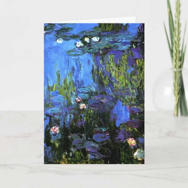 Carte Monet - Water-Lilies Blue Indigo (Devant)