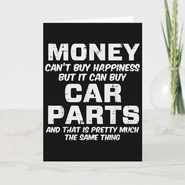 Carte Money Cant Buy Hapness Car Parts Funny Auto Mechan (Devant)