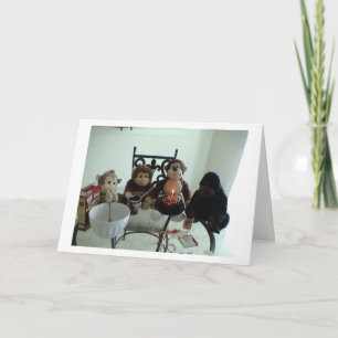 Carte Monkey Birthday Cake