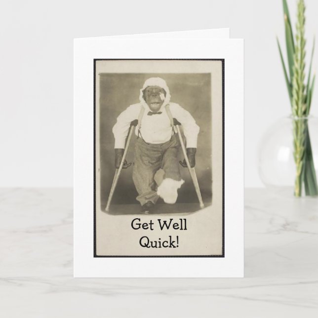 Carte Monkey Shins Get Well Card (Devant)