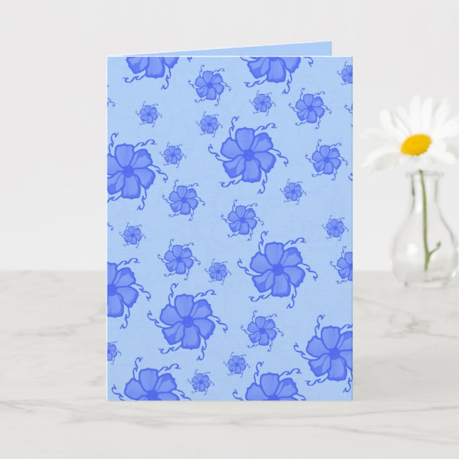 Carte monochrome FTF 5x7 vierge en bleu (Petite plante)
