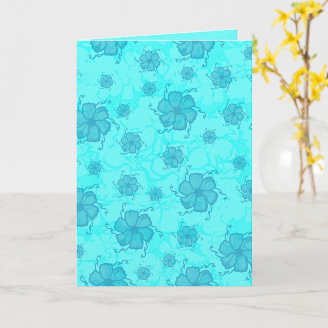 Carte monochrome FTF 5x7 vierge en sarcelle (Fleur jaune)