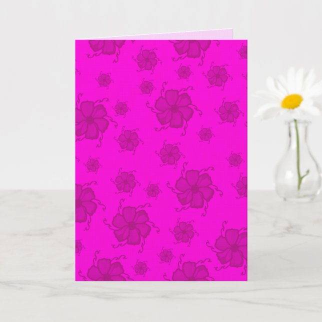 Carte monochrome FTF 5x7 vierge rose chaud (Petite plante)