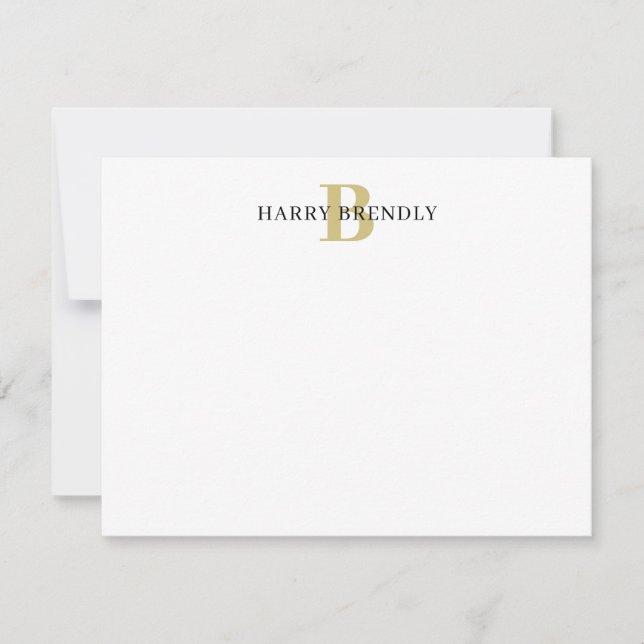 Carte Monogram Elegant Minimal Stylish (Devant)