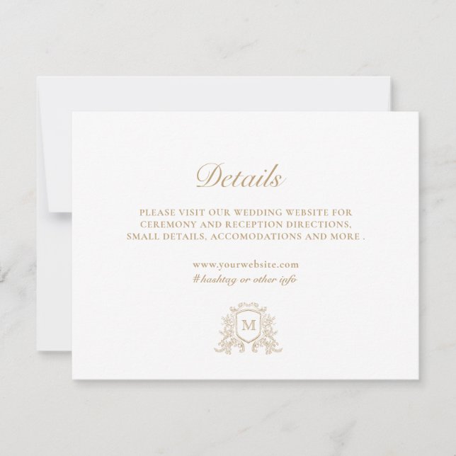 Carte Monogram Gold et White Enclôture (Devant)
