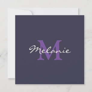 Carte Monogram Indigo Blue et Lilac Purple Note