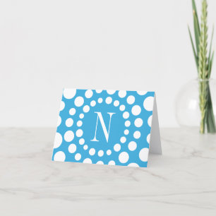 Carte Monogramme Bleu clair à l'intérieur de la no