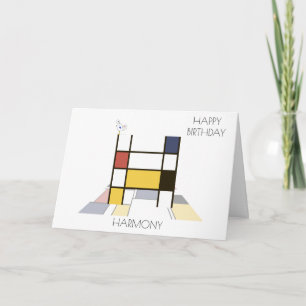 Carte Monogramme de style néoplasticisme. Lettre H