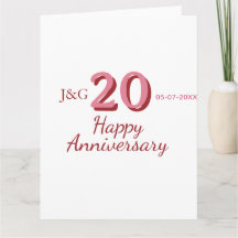 monogramme gras nom date rose 20e anniversaire