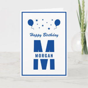 Carte Monogramme Joyeux Anniversaire N'Importe Quel Âge 