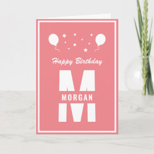 Carte Monogramme Joyeux Anniversaire N'Importe Quel Âge