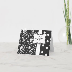 Carte Monogramme noir et blanc