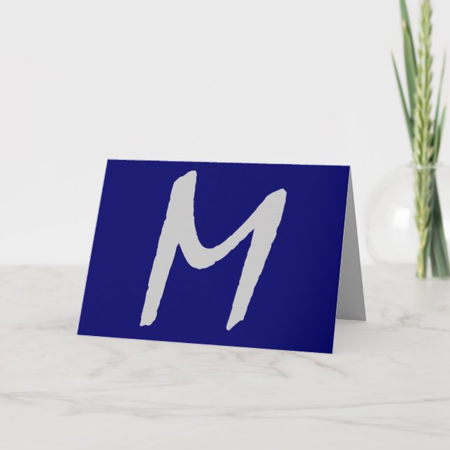 Carte Monogramme - Personnalisable "M" (Devant)