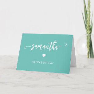 Carte Monogramme personnalisé pour anniversaire nom Cœur