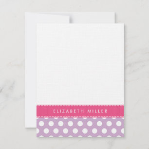 Carte Monogramme Pois Lilac & Pink Ribbon