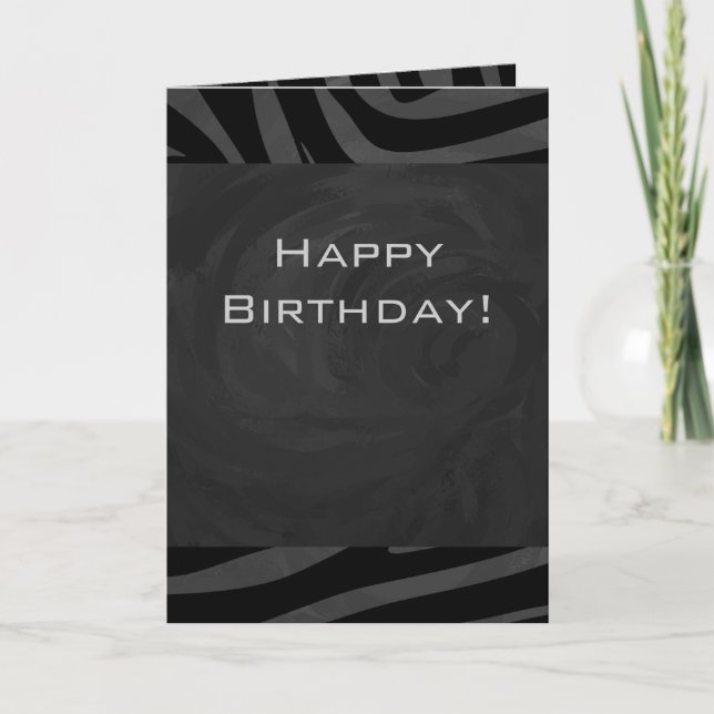 Carte Monogramme Zebra Noir et gris (Devant)