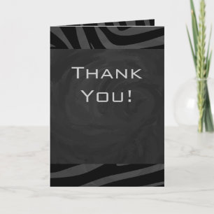 Carte Monogramme Zebra Noir et gris
