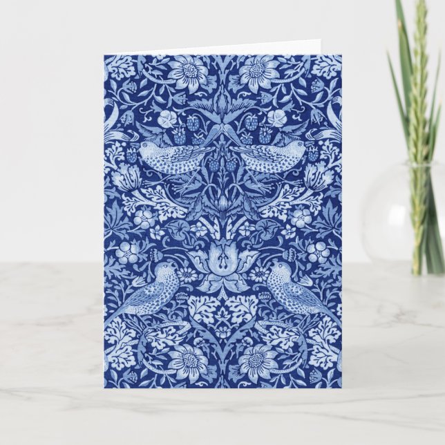 Carte Monotone bleu de fraises Thief, William Morris (Devant)