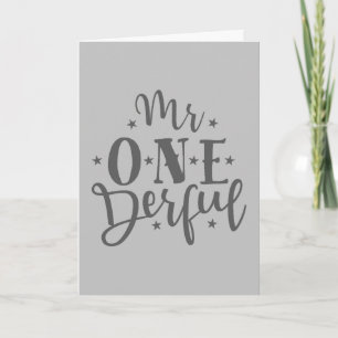 Carte Monsieur Onederful Boy 1er Anniversaire