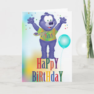 Carte Monster Bear Anniversaire de enfant Party