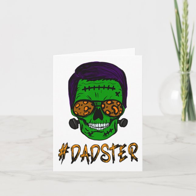 Carte Monster Crâne Dadster Papa Vie Halloween Correspon (Devant)