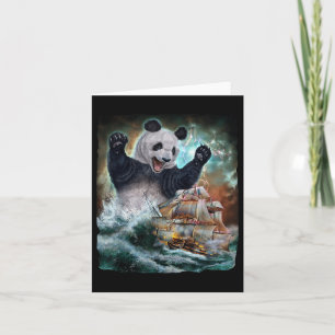 Carte Monster Giant Panda En Attaquant Un Bateau De Guer