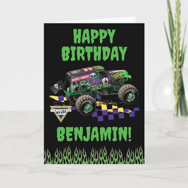 Carte Monster Jam Grave Digger Joyeux Anniversaire (Devant)