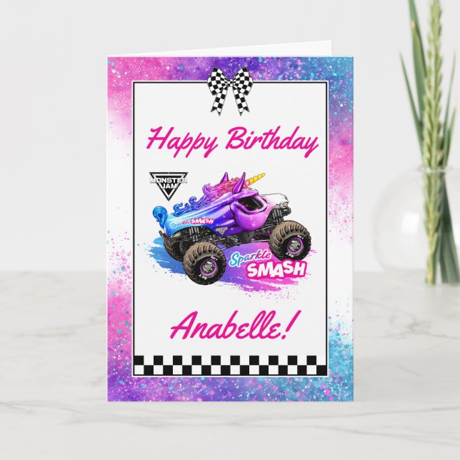 Carte Monster Jam - Sparkle Smash Anniversaire (Devant)