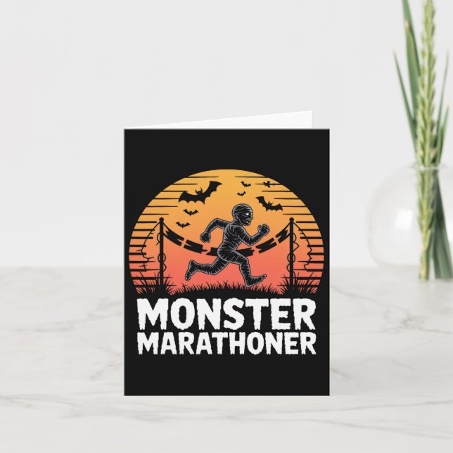 Carte Monster Marathoner Halloween Mummy Runner (Devant)