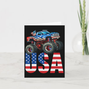 Carte Monster Truck American Flag 4 juillet Usa Racing F