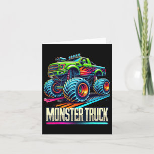 Carte Monster Truck Anniversaire Fête Retro Vintage Mons