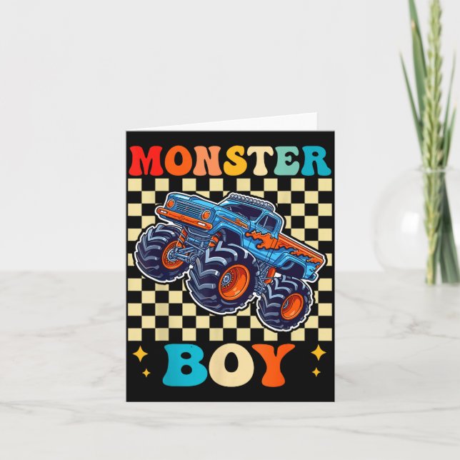 Carte Monster Truck Boy Family Matching Monster Trucks B (Devant)