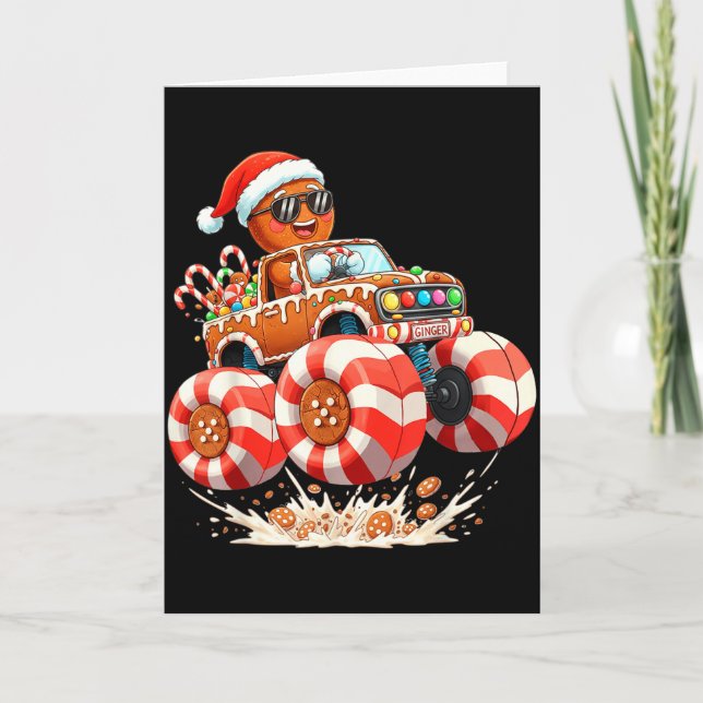 Carte Monster Truck Gingerbread Man Christmas  (Devant)