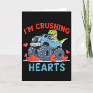 Carte Monster Truck Hearts Crusher Écrasant Un Cœur Roug