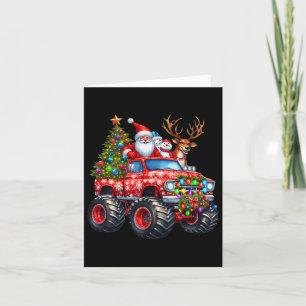 Carte Monster Truck Père Noël Reindee Arbre de Noël Enfa