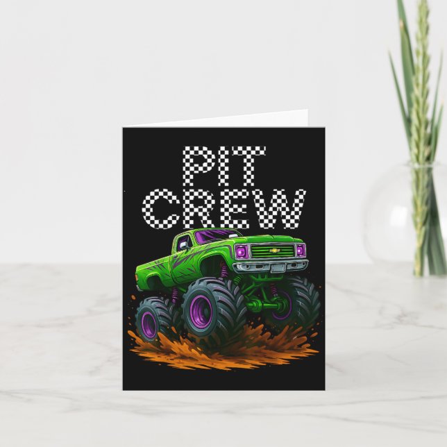 Carte Monster Truck T Crew Family Matching Birthday Part (Devant)